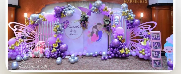 decorations Purple Themed Baby Shower Decoration