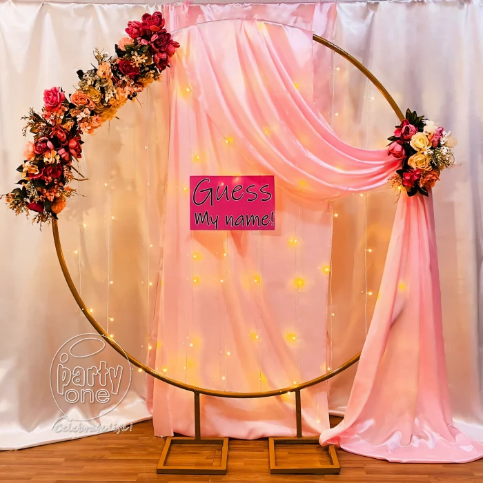 decorations Name Reveal Pink Backdrop Ring Decor