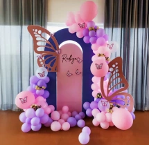 birthday Welcome Baby Butterfly Theme Balloon Decor