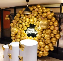 birthday Golden Chrome Shiny Ring Balloon Decor