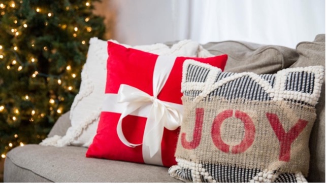 Regular Pillows Into Christmas Pillows 