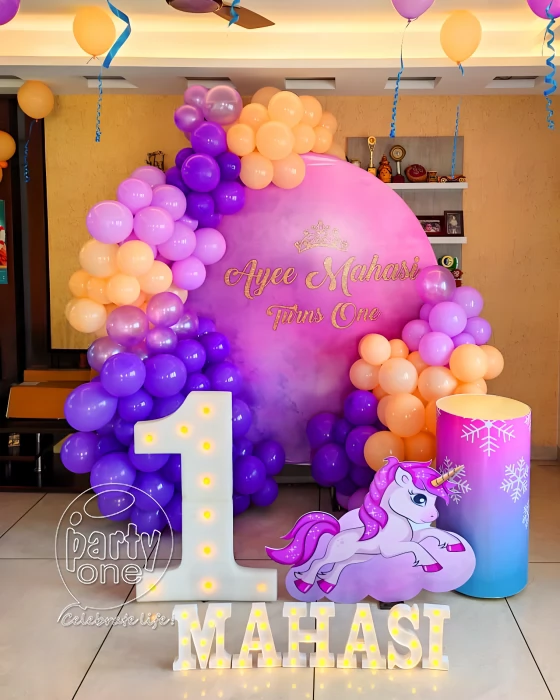 Unicorn theme decoration for birthday Party